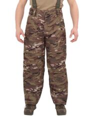 Single Sword Outdoor Softshell Su Geçirmez Kışlık Erkek Pantolon (Salopet Askılı), Kamuflaj Renk MULTİCAM - 2XL