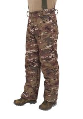 Single Sword Outdoor Softshell Su Geçirmez Kışlık Erkek Pantolon (Salopet Askılı), Kamuflaj Renk MULTİCAM - 2XL