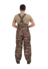 Single Sword Outdoor Softshell Su Geçirmez Kışlık Erkek Pantolon (Salopet Askılı), Kamuflaj Renk MULTİCAM - 2XL