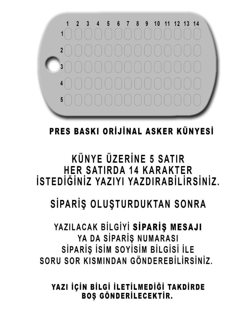 Single Sword Paslanmaz Çelik Asker Künyesi ve Zinciri - Pres Baskı kabartmalı yazı