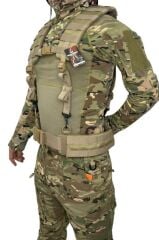 Single Sword Askılı Molle Kemer Açık Hücum Yeleği BEJ