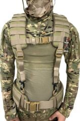 Single Sword Askılı Molle Kemer Açık Hücum Yeleği BEJ
