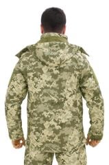 Single Sword Su&Rüzgâr Geçirmez Kapüşonlu Softshell Kışlık Erkek Mont PİKSEL - 2XL