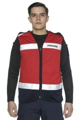 Single Sword Jandarma Asayiş Fileli Reflektif Yelek 2XL