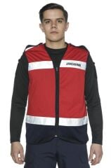 Single Sword Jandarma Asayiş Fileli Reflektif Yelek 2XL