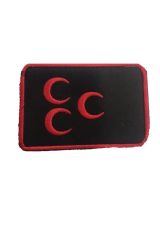 Single Sword Nakış Patch - Üç Hilal Peç SİYAH-MAVİ