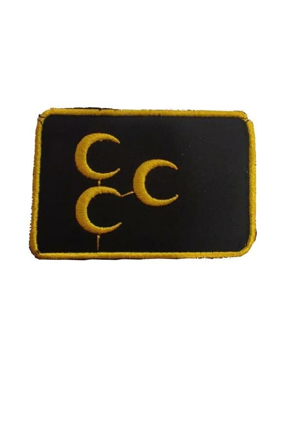 Single Sword Nakış Patch - Üç Hilal Peç SİYAH-SARI
