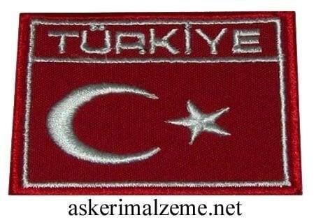Single Sword Türkiye Yazılı Nakış Türk Bayrağı KIRMIZI-BEYAZ