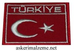 Single Sword Türkiye Yazılı Nakış Türk Bayrağı KIRMIZI-BEYAZ