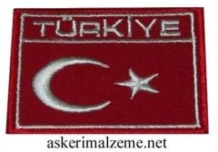 Single Sword Türkiye Yazılı Nakış Türk Bayrağı KIRMIZI-BEYAZ