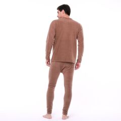Single Sword Kışlık Kalın-Avcılık-Balıkçılık-Askerlik-Kamp-Polar Erkek İçlik Takım KAHVERENGİ - 2XL