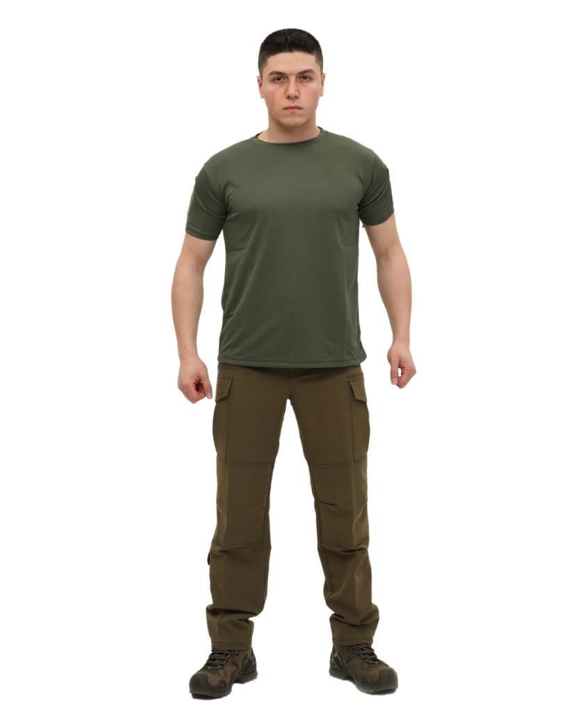 Single Sword Bisiklet Yaka Kısa Kol Taktik T-shirt HAKİ - XL