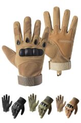 Single Sword Taktik Askeri Eldiven, Polis Eldiveni, Motosiklet ve Bisiklet Eldiveni BEJ - 2XL