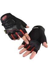 Mechanix Yarım Parmak Eldiven- Taktik Destekli Mexhanix Kadın Erken unisex Eldiven L - KIRMIZI