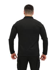 Single Sword Polo Yaka Uzun Kol Taktik T-Shirt SİYAH - 2XL