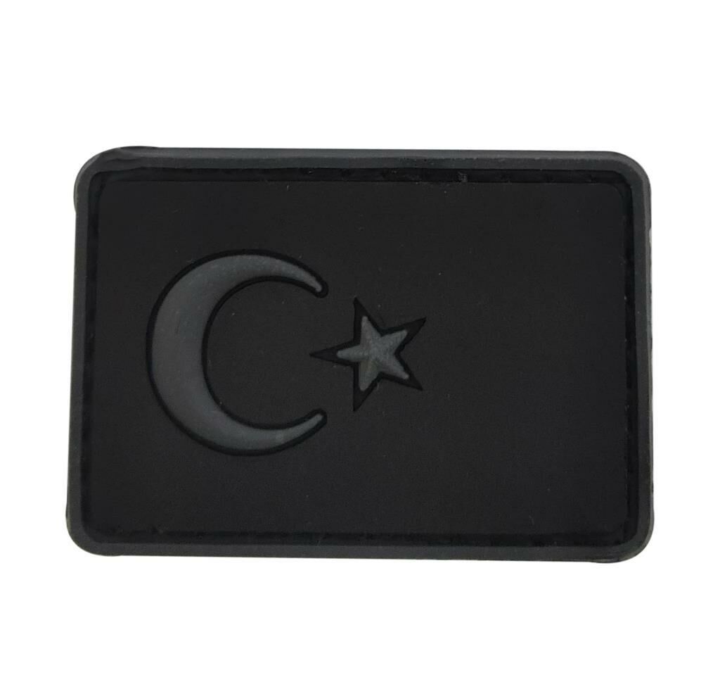 Single Sword BAYRAK Plastik Patch - Peç Küçük Boy 3.5 Cm X 5 Cm SİYAH