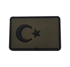 Single Sword BAYRAK Plastik Patch - Peç Küçük Boy 3.5 Cm X 5 Cm HAKİ