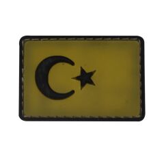Single Sword BAYRAK Plastik Patch - Peç Küçük Boy 3.5 Cm X 5 Cm SİYAH
