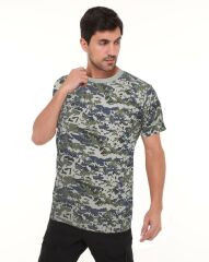 Single Sword Kamuflaj Desenli Kısa Kollu bisiklet Yaka Fanila - İnce Tişört ACUKMF - 2XL