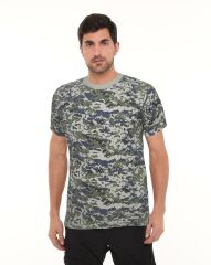 Single Sword Kamuflaj Desenli Kısa Kollu bisiklet Yaka Fanila - İnce Tişört ACUKMF - 2XL