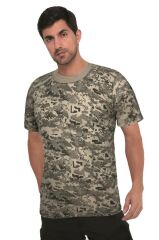 Single Sword Kamuflaj Desenli Kısa Kollu bisiklet Yaka Fanila - İnce Tişört ACUKMF - 2XL