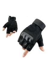 Single Sword Taktik Askeri Kesik Parmak Kemik Eldiven Operasyon Eldiveni SİYAH - 2XL