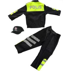 Unisex Çocuk Polis Kıyafeti (Şapka, Gömlek, Pantolon Takımı) Yunus - 6 - Yunus