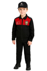 Unisex Çocuk Polis Kıyafeti (Şapka, Gömlek, Pantolon Takımı) Yunus - 6 - Yunus