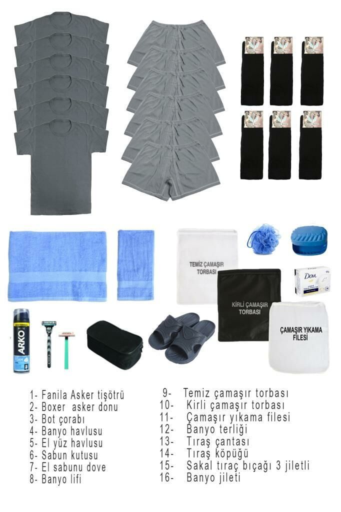 Single Sword 31 Parça Ekonomik Temel Acemi Bedelli Havacı Asker Seti 6 Lı