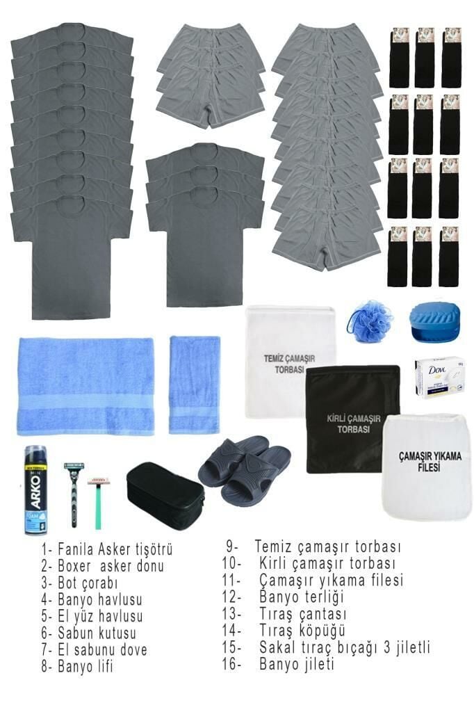 Single Sword 49 Parça Ekonomik Temel Acemi Bedelli Havacı Asker Seti 12 Li