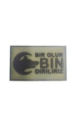 Single Sword Bir Ölür Bin Diriliriz Nakış Peç - Patch HAKİ