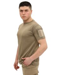 Single Sword Bisiklet Yaka Kısa Kol Taktik T-shirt BEJ - 2XL