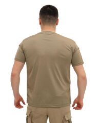 Single Sword Bisiklet Yaka Kısa Kol Taktik T-shirt BEJ - 2XL