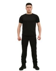 Single Sword Bisiklet Yaka Kısa Kol Taktik T-shirt SİYAH - 2XL