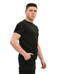 Single Sword Bisiklet Yaka Kısa Kol Taktik T-shirt SİYAH - 2XL