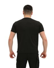 Single Sword Bisiklet Yaka Kısa Kol Taktik T-shirt SİYAH - 2XL
