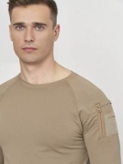 Single Sword SS Yakasıız Uzun Kol Tişört  LACOS Kumaş 2XL - K.BEJ