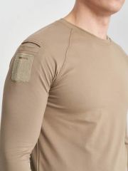 Single Sword SS Yakasıız Uzun Kol Tişört  LACOS Kumaş 2XL - K.BEJ