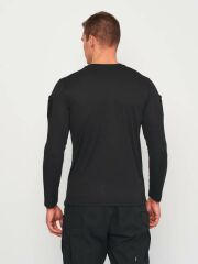 Single Sword SS Yakasıız Uzun Kol Tişört  LACOS Kumaş SİYAH - 2XL