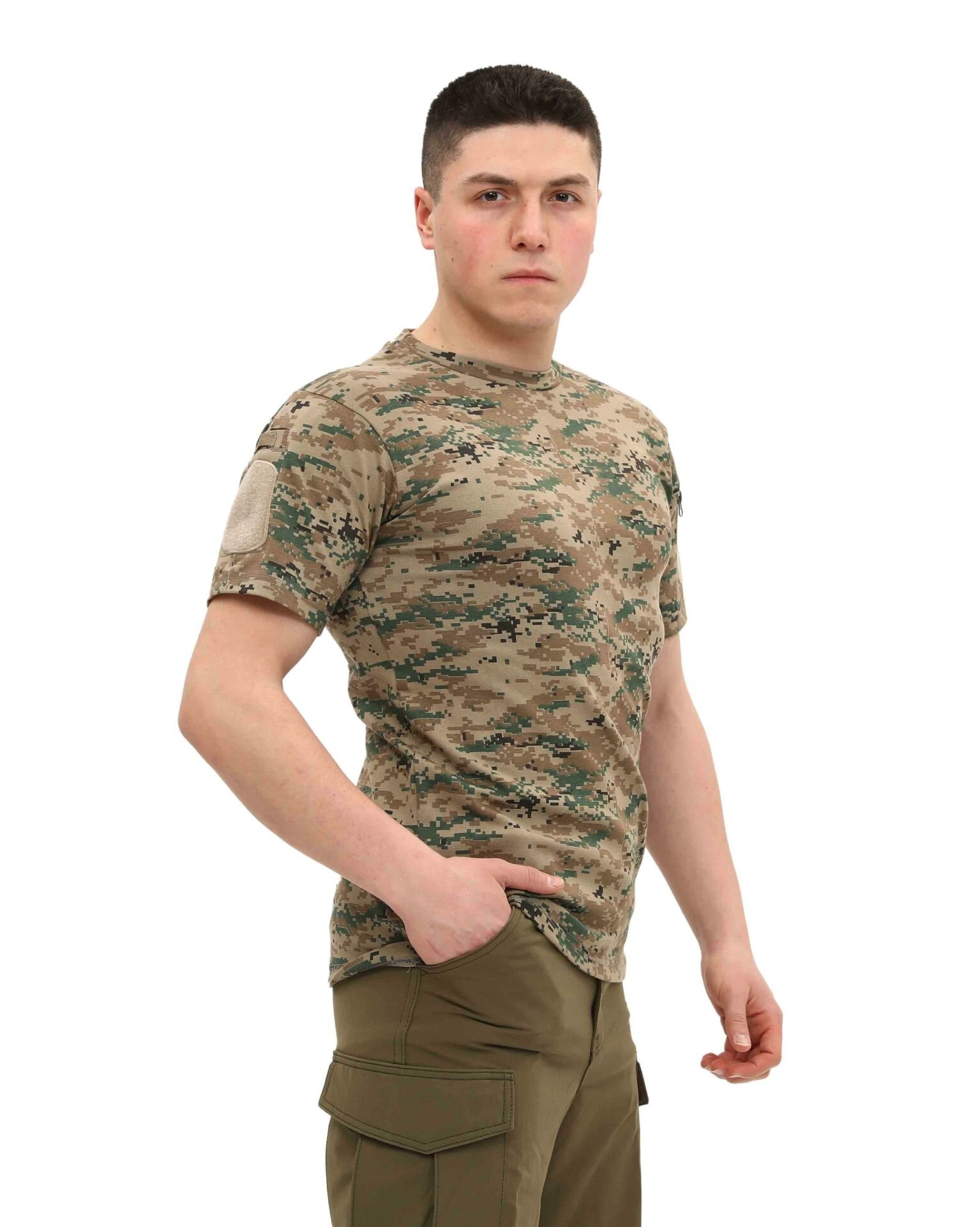 Single Sword Bisiklet Yaka Kısa Kol Taktik T-shirt PİKSEL - 2XL