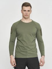 Single Sword SS Yakasıız Uzun Kol Tişört  LACOS Kumaş HAKİ - 3XL