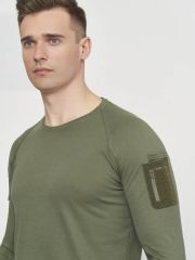 Single Sword SS Yakasıız Uzun Kol Tişört  LACOS Kumaş HAKİ - 3XL