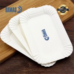 صحون كرتون ابيض مطبوعة 22x16,5 سم - 250.000 قطعة - 300 جرام