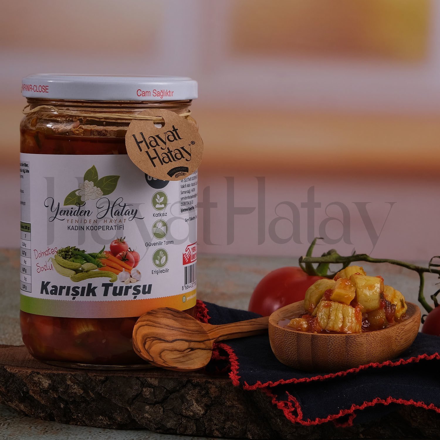 Domates Soslu Karışık Turşu - 630 Gr - Yeniden Hatay Kadın Kooperatifi