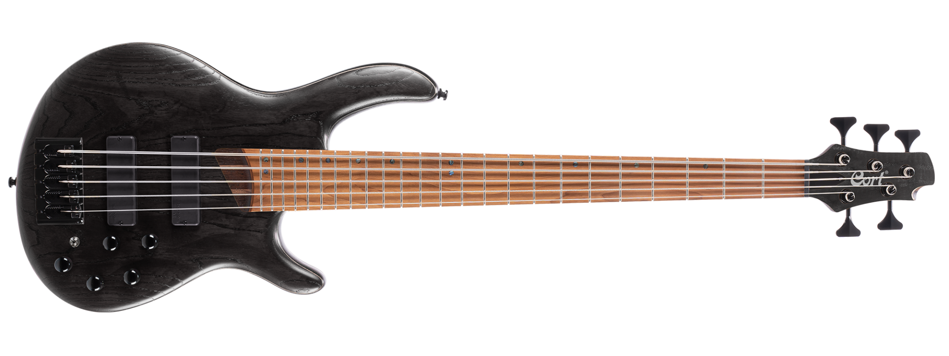 CORT B5 ELEMENT OPTB BASS GİTAR, 5 TELLİ OPEN PORE TRANS BLACK