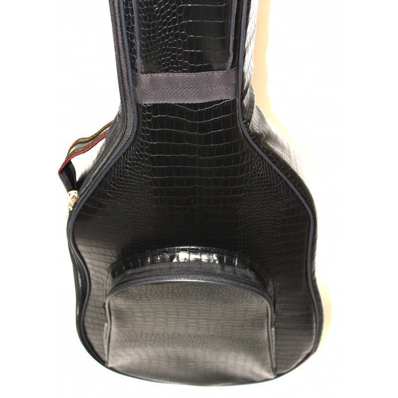 Klasik Gitar Kılıf Profesyonel Siyah Crocco Deri