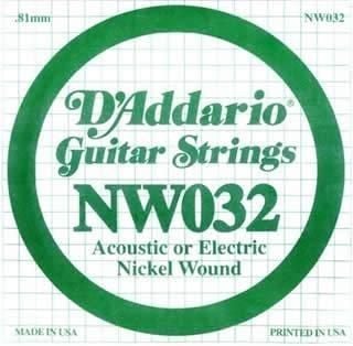 DADDARIO NW032 ELEKTRO VE AKUSTİK TEK TEL, (LA), 0.032