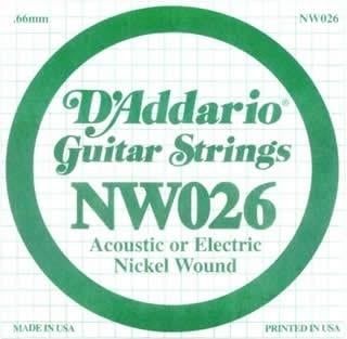 DADDARIO NW026 ELEKTRO VE AKUSTİK TEK TEL, (RE), 0.026