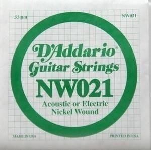 DADDARIO NW021 ELEKTRO VE AKUSTİK TEK TEL, (RE), 0.021