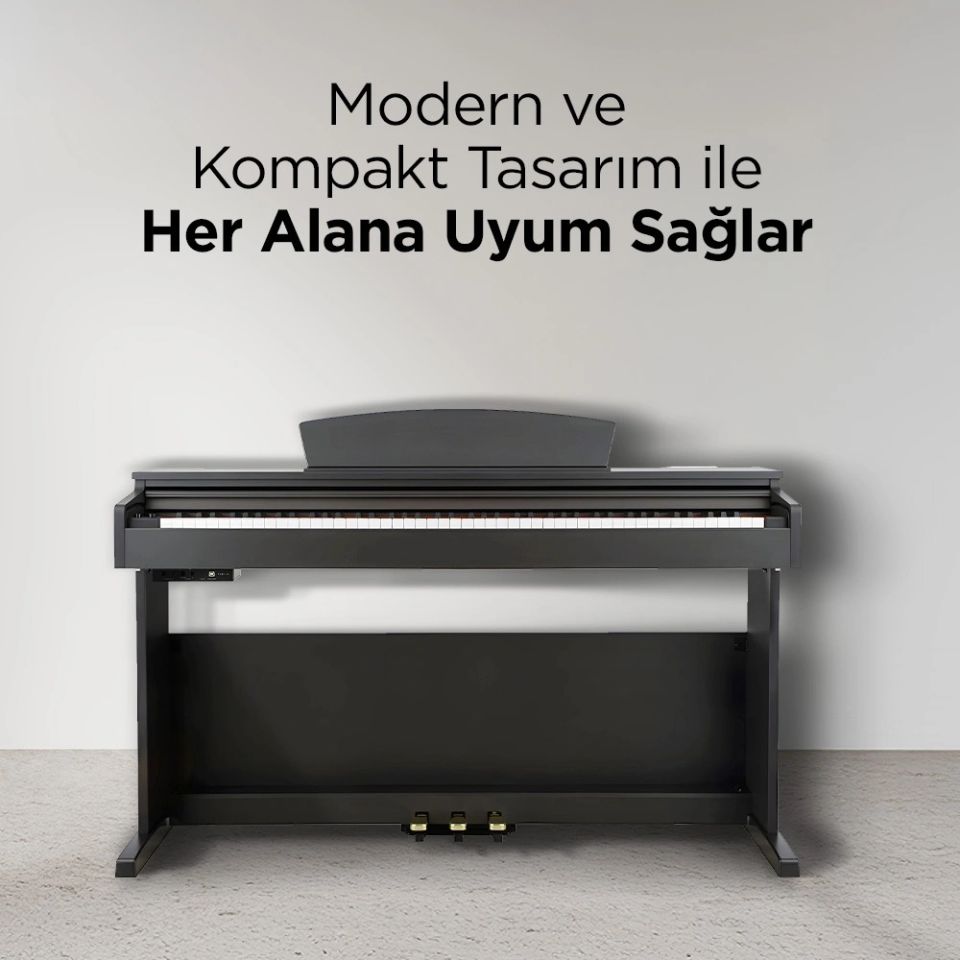 KOZMOS KHP-165BK Siyah Dijital Piyano (Tabure & Kulaklık Hediyeli)